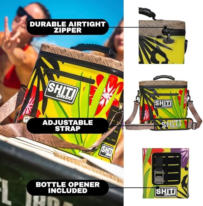SHITI Coolers Cooler for Camping, Travel, Beach, Soft Lunch Box for Food, Drinks & Ice, Portable, Waterproof 24 Hr Insulated Bag with Shoulder Straps, Customizable