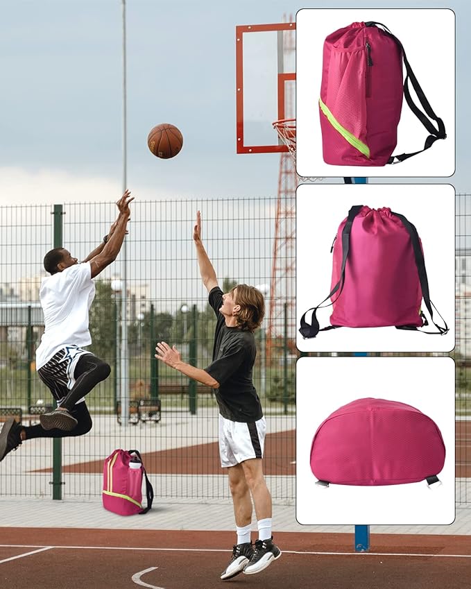 BROTOU Soccer Bags, Football Backpack, Volleyball Bag, Drawstring Backpack with Ball and Shoe Compartment, Football bags for Equipment Swim Gym Bag