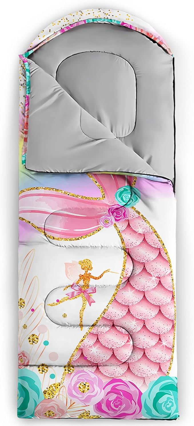 QOOMO Camping Sleeping Bags,3 Season Warm & Cool Weather,Lightweight,Waterproof Sleeping Bags for Adults & Kids,Traveling,and Outdoors,Camping Gear Equipment