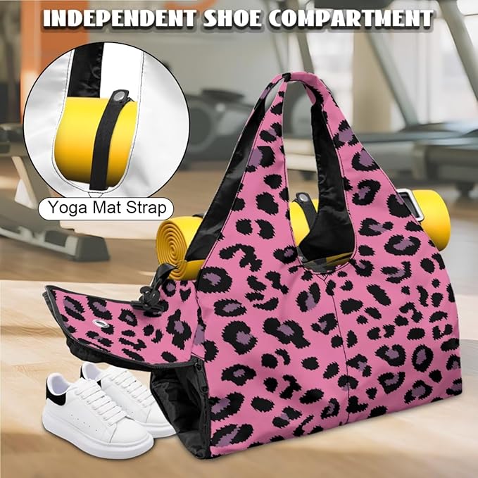 ZCFYGDX Yoga Gym Bag with Removable Adjustable Shoulder Strap, Shoe Compartment & Top Yoga Mat Holder 17.72x8.66x9.84in