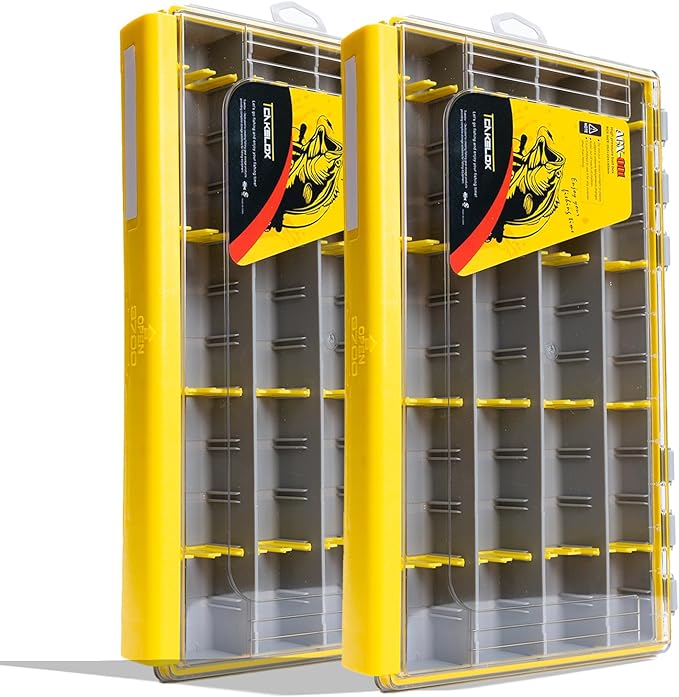 Deluxe Fishing Tackle Box, Waterproof 3600 & 3700 Terminal Tackle Trays, Organizer Includes 2 Type Dividers, Multi-purpose and All-in-one Tackle Storage (3700-2 universal 2 pack)