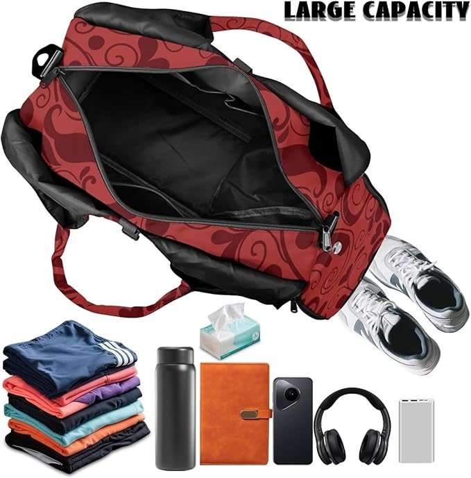ZCFYGDX Yoga Gym Bag with Removable Adjustable Shoulder Strap, Shoe Compartment & Top Yoga Mat Holder 17.72x8.66x9.84in