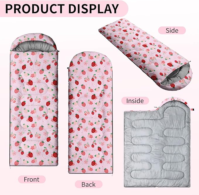 Camping Sleeping Bags, Lightweight Waterproof Sleeping Bag and Compact with Compression Sack for Outdoor