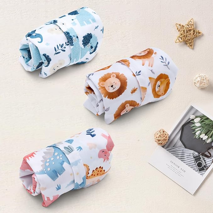 ALVABABY 2pcs Cloth Diaper Wet Dry Bags Waterproof Reusable with Two Zippered Pockets Travel Beach Pool Daycare Soiled Baby Items Yoga Gym Bag for Swimsuits or Wet Clothes 3L-ZM14