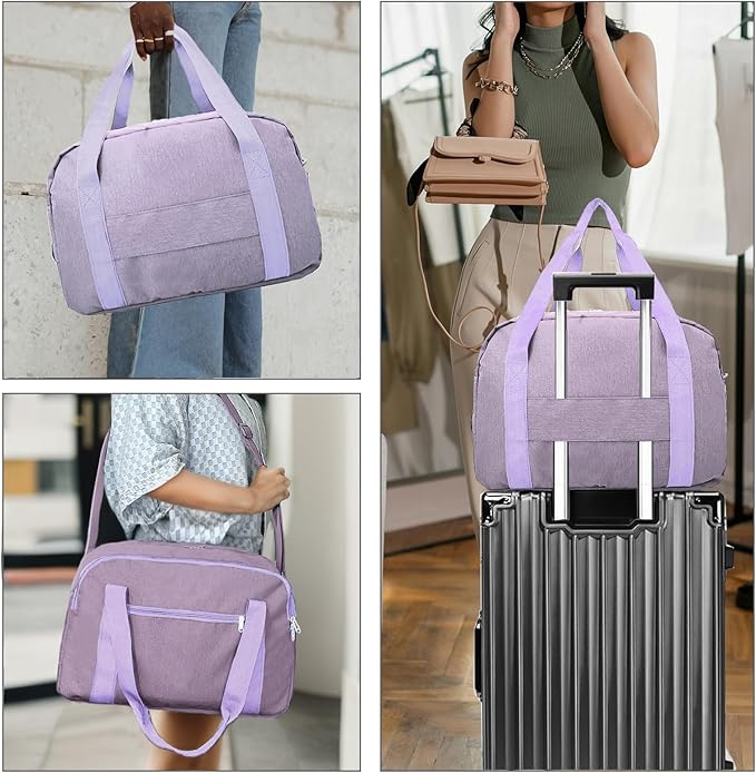 18" Small Carry on Bags for Airplanes with Laptop & Wet Compartment Underseat for Spirit Airlines Personal Item Travel Bag 18x14x8 in Duffle Gym Bag for Women Men