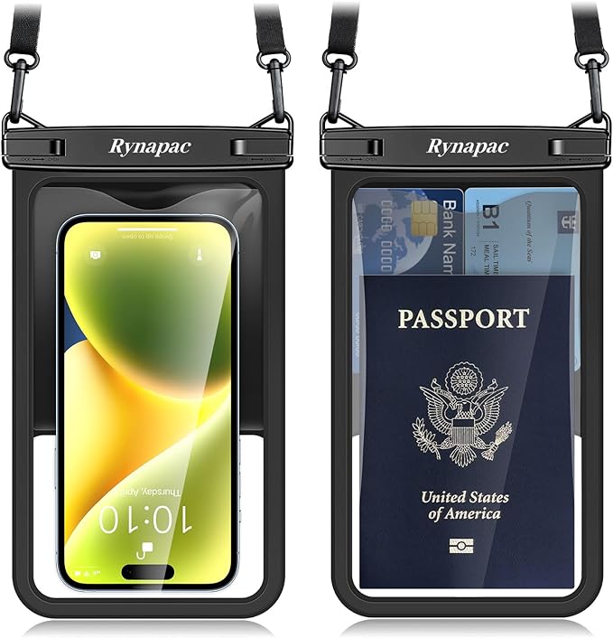 [Up to 8.5"] Waterproof Phone Pouch Bag - 2 Pack IPX8 Waterproof Phone Case for iPhone 17 16 15 14 Pro Max Galaxy S25 S24 Ultra, Touchscreen & Underwater Photography, Beach Cruise Travel Essentials