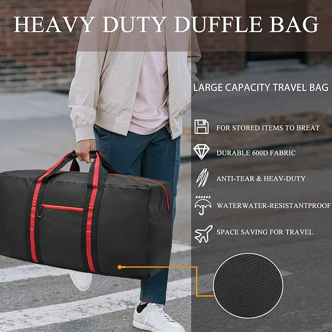 150L Large Duffle Bag for Travel 37” Diffle Bag for Overnight Weekender Camping, Storage for Men Women, Navy Blue