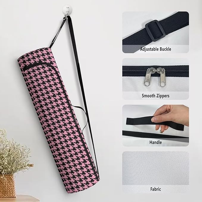 ZCFYGDX Yoga Mat Bag with Adjustable Shoulder Strap and Handle Zipper, 30in Wide x 6.3in Diameter for Yoga Mat Storage