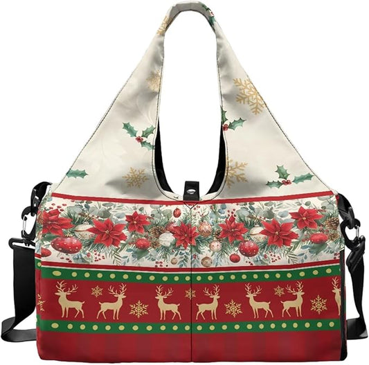 ZCFYGDX Yoga Gym Bag with Removable Adjustable Shoulder Strap, Shoe Compartment & Top Yoga Mat Holder 17.72x8.66x9.84in