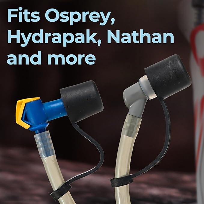 [2 Pack] Replacement Bite Valve Cover - Compatible for Osprey, Hydrapak, Nathan & Camelbak Hydration Packs & Bladders - Install Or Replace in Seconds - Keeps Mouthpiece Clean & Protected