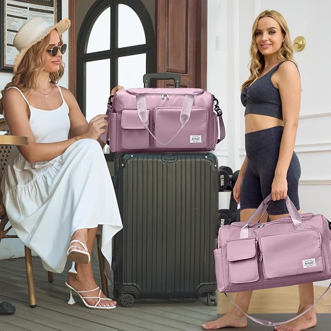 NPBAG Women Travel Duffel, Multi Functional Large Expandable Weekender Carry-on Tote, Gym Workout Overnight Bag, Mommy Hospital Bag for Labor and Delivery