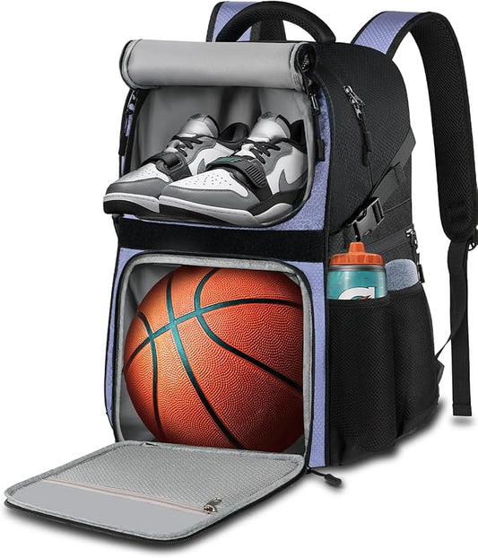 Basketball Bag Backpack with Ball Holder Shoes Compartment, Large Basketball Accessories Sports Bag