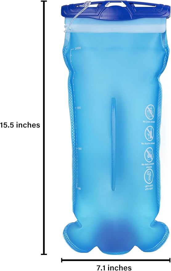N NEVO RHINO Hydration Bladder 2L-3L with Bladder Insulator, Water Bladder for Hiking Backpack, Leakproof Water Pouch, BPA-Free Water Reservoir Hydration Pack for Hiking Running Camping Cycling Skiing