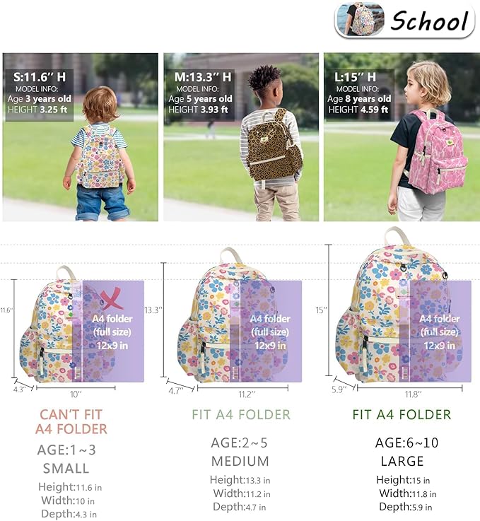 atgark Kids Backpack for Girls: Girls Backpack 6-10 - Kindergarten Elementary School Bookbag for Boy Girl