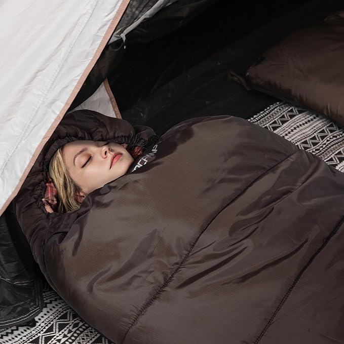 REDCAMP Cold Weather Mummy Sleeping Bag, Warm Flannel Cotton Sleeping Bag for Adults, Warm and Machine Washable Perfect for Winter Camping