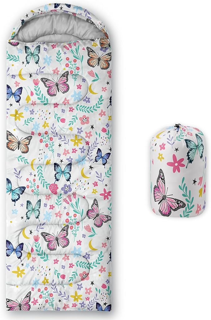 QOOMO Camping Sleeping Bags,3 Season Warm & Cool Weather,Lightweight,Waterproof Sleeping Bags for Adults & Kids,Traveling,and Outdoors,Camping Gear Equipment