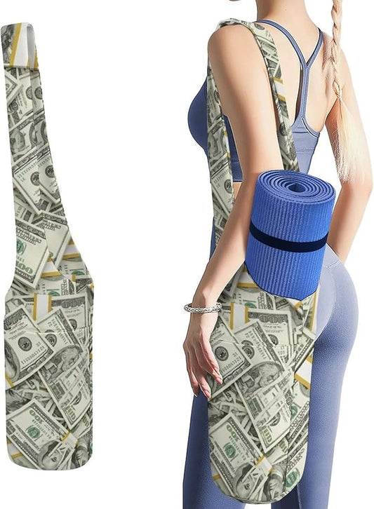 Aiyoolee Single Shoulder Yoga Mat Carrier Bag Portable Spacious with Pocket for Yoga Gym Fitness Travel