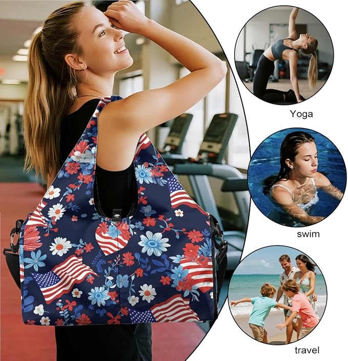 ZCFYGDX Yoga Gym Bag with Removable Adjustable Shoulder Strap, Shoe Compartment & Top Yoga Mat Holder 17.72x8.66x9.84in