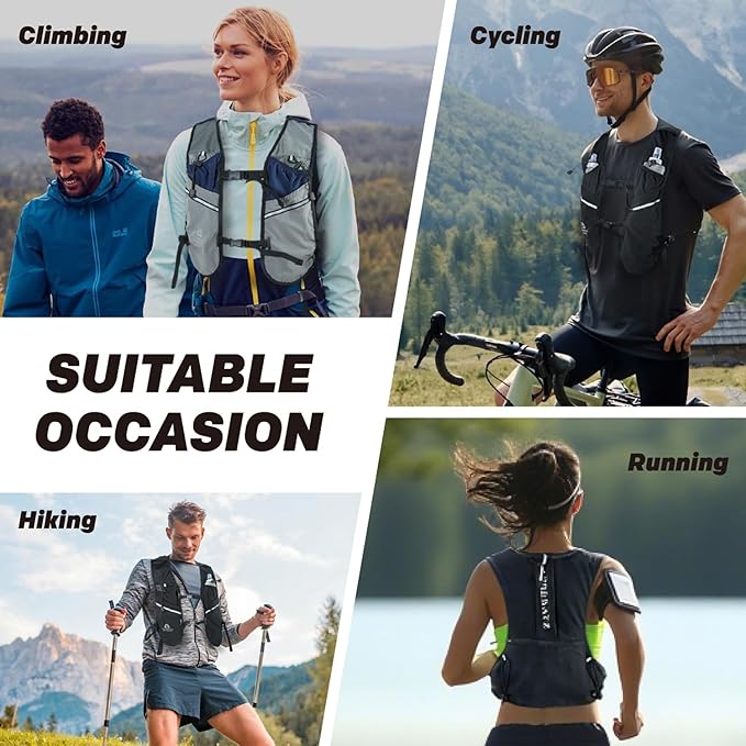 Alpheratz Running Hydration Vest with 500ml Water Bladder,Lightweight Adjustable Chest Straps Hydration Backpack for Hiking and cycing