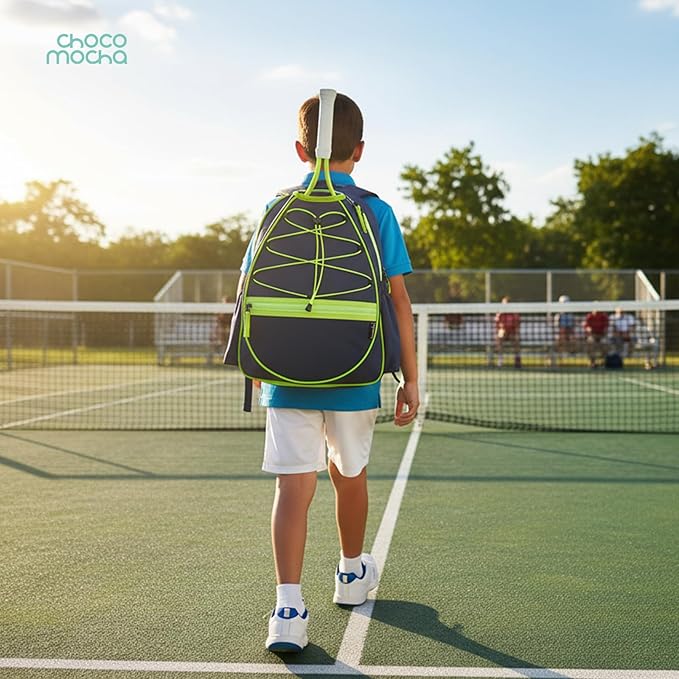 Choco Mocha Kids Tennis Bag Kids Tennis Backpack Youth Tennis Bag 16 Inch