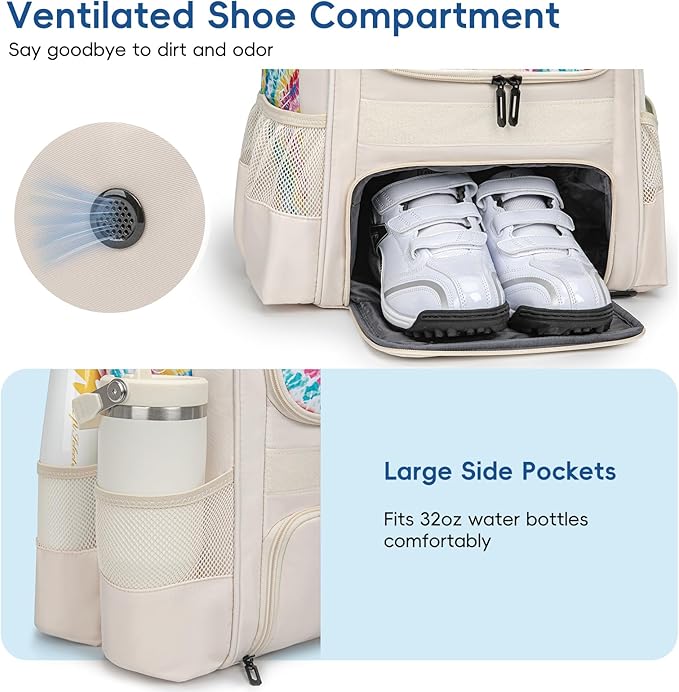 Baseball Bag for Youth | Softball Backpack 50L Large Capacity with Shoe Compartment and 4 Bat Holders | Nova Flare Series