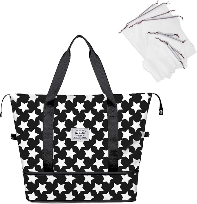 NPBAG Women Travel Duffel, Multi Functional Large Expandable Weekender Carry-on Tote, Gym Workout Overnight Bag, Mommy Hospital Bag for Labor and Delivery