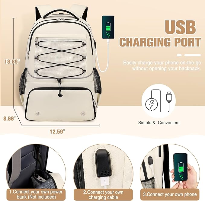 Bevalsa Pickleball Bag for Women Men Teens, Tennis Bag with Shoe Compartment, Multifunctional Sports Padel Racket Bag Badminton Backpack Fits 4 Rackets with Fence Hook