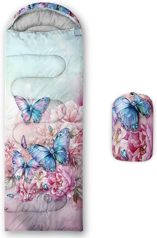 QOOMO Camping Sleeping Bags,3 Season Warm & Cool Weather,Lightweight,Waterproof Sleeping Bags for Adults & Kids,Traveling,and Outdoors,Camping Gear Equipment