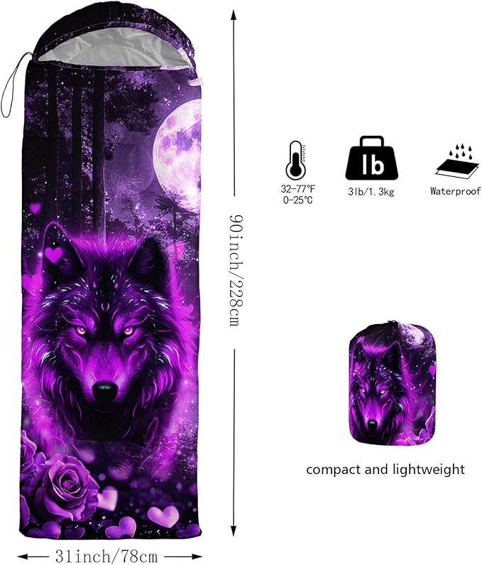 QOOMO Camping Sleeping Bags,3 Season Warm & Cool Weather,Lightweight,Waterproof Sleeping Bags for Adults & Kids,Traveling,and Outdoors,Camping Gear Equipment