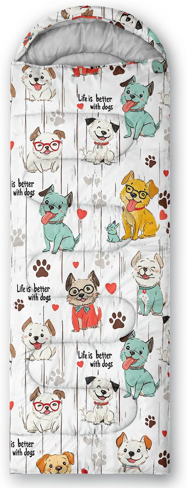 QOOMO Camping Sleeping Bags,3 Season Warm & Cool Weather,Lightweight,Waterproof Sleeping Bags for Adults & Kids,Traveling,and Outdoors,Camping Gear Equipment