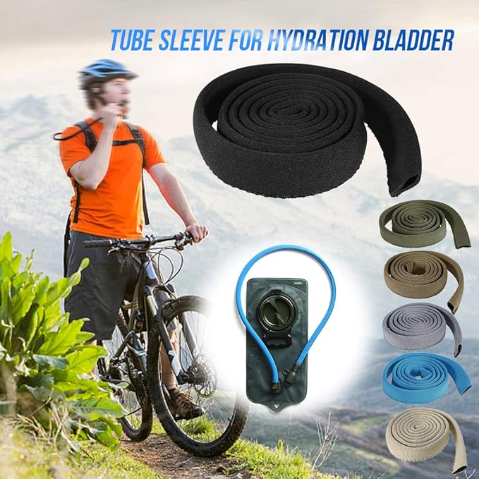 YOLOLAND Water Bladder Tube Cover Hydration Tube Sleeve Insulation Hose Cover Thermal Drink Tube Sleeve Cover, Black…