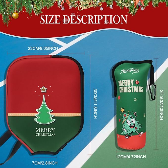 Pickleball Ball Holder - 1 Pc Pickle Ball Storage Bag, Portable Tennis Pouch with Hook for Fence, Premium Neoprene Material Bottle Holder, Pickleball Accessory Black Red Green Yellow Color