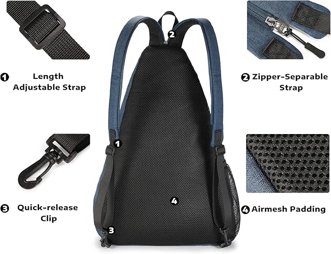 A11N SPORTS Pickleball Bag, Reversible Crossbody Sling Bag/Backpack for Women Men