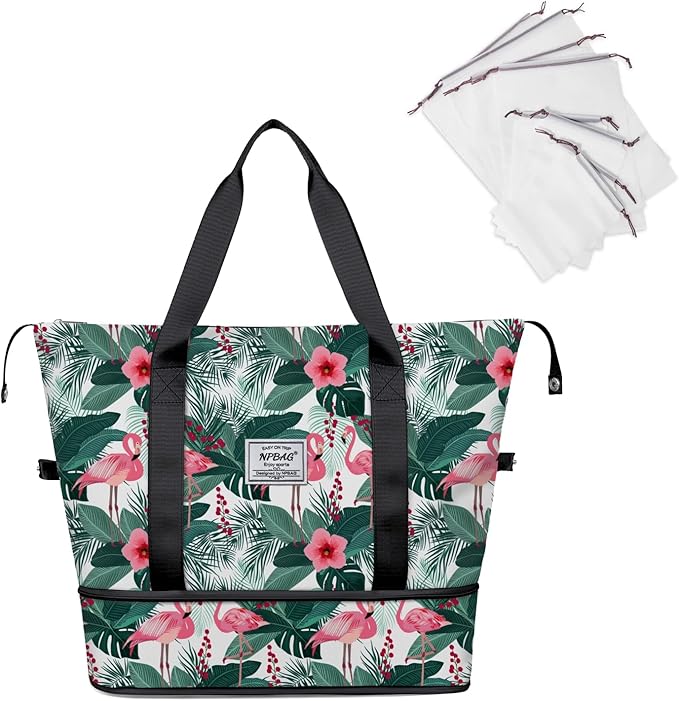 NPBAG Women Travel Duffel, Multi Functional Large Expandable Weekender Carry-on Tote, Gym Workout Overnight Bag, Mommy Hospital Bag for Labor and Delivery