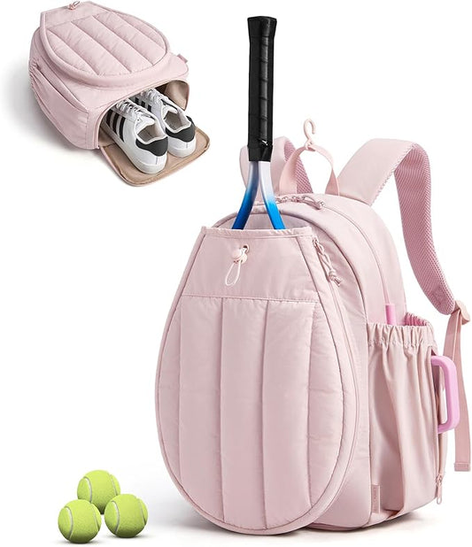 BAGSMART Tennis Gym Bag for Women, Tennis Bag Holds 2 Rackets with Shoe Compartment & Wet Pocket, Sports Duffle Bags fits up to 15.6" Laptop, Women Overnight Weekend Bag