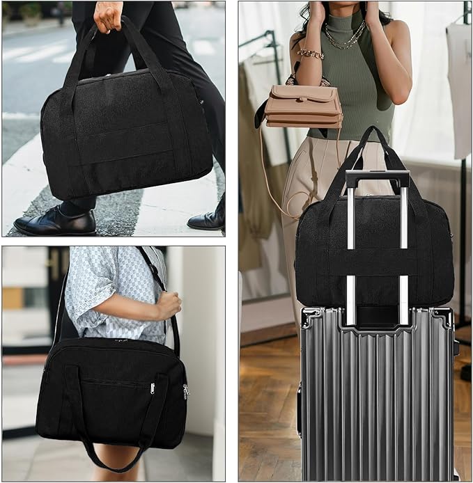 18" Small Carry on Bags for Airplanes with Laptop & Wet Compartment Underseat for Spirit Airlines Personal Item Travel Bag 18x14x8 in Duffle Gym Bag for Women Men