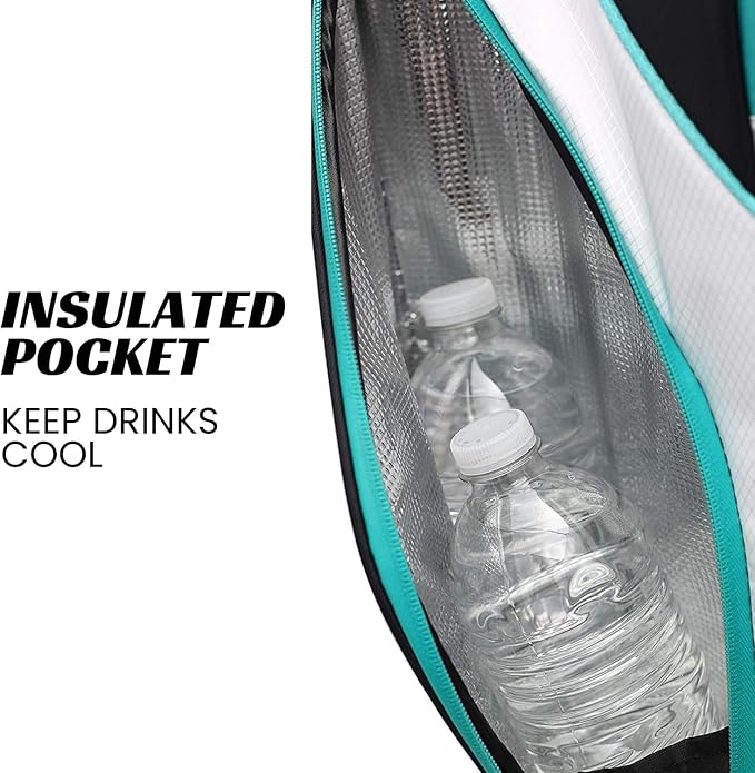 Majek Premium Ladies Black White Teal Pink 80s 1980s Retro Theme Golf Bag