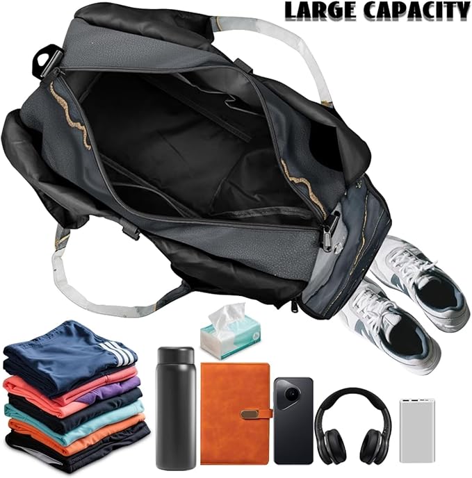 ZCFYGDX Yoga Gym Bag with Removable Adjustable Shoulder Strap, Shoe Compartment & Top Yoga Mat Holder 17.72x8.66x9.84in