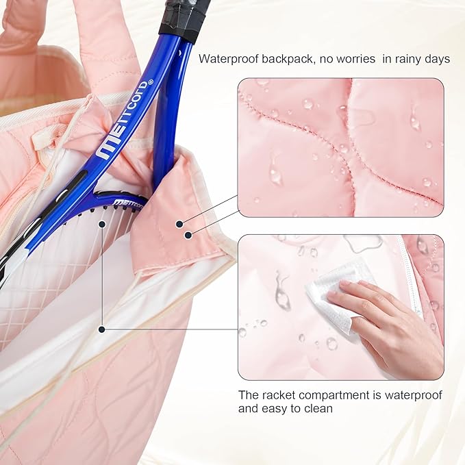 2-in-1 Tennis Tote Bag & Tennis Racket Backpack – Extra-Large Quilted Pickleball Racquet Bags, Water-Resistant & Lightweight for Men & Women