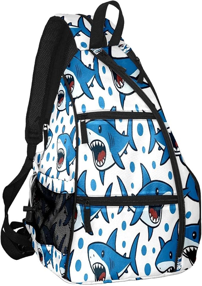 Brown Leopard Print Premium Nylon Pickleball Backpack, 3-in-1 Convertible Shoulder Crossbody Sling Bag for Women Men, Lightweight Bag Fits 2-4 Pickleball Paddles & Tennis Sports Gear