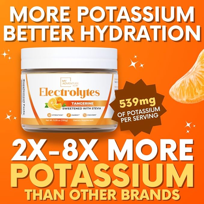 Zero Sugar - Tangerine Electrolytes Powder - Refreshing Hydration - Caffeine Free Energy with All Natural Ingredients - Vegan, Keto & Paleo - Sugar Free Electrolytes Hydration Drink Mix - 30 Servings