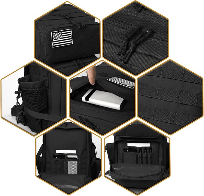 QT&QY 25L/45L Military Tactical Backpack For Men Molle Daypack 3 Day Bug Out Bag Hiking Rucksack With Bottle Holder