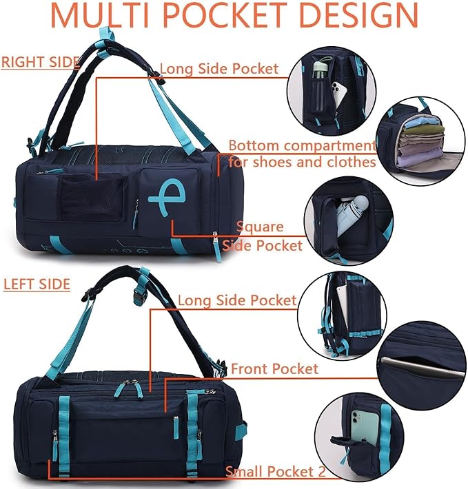 BE SMART 40L Extra Large Gym Backpack for Men, Big Gym Bag with Shoes Compartment, Waterproof Heavy Duty Duffel Bags, Men's Workout Backpacks for Outdoor Sport,Hiking,Camping,Travel