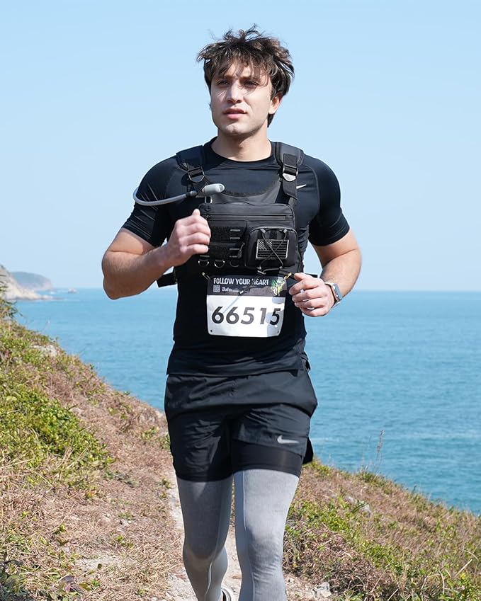 Zelvot Running Vest with 2L Water Bladder, Hydration Backpack, USA Original Patent, Lightweight Hydration Pack with Gear Holder, Reflective Chest Pack for Men Women for Marathon