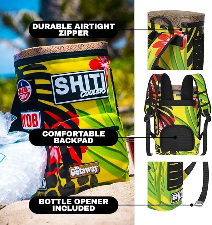 SHITI Coolers Cooler for Camping, Travel, Beach, Soft Lunch Box for Food, Drinks & Ice, Portable, Waterproof 24 Hr Insulated Bag with Shoulder Straps, Customizable