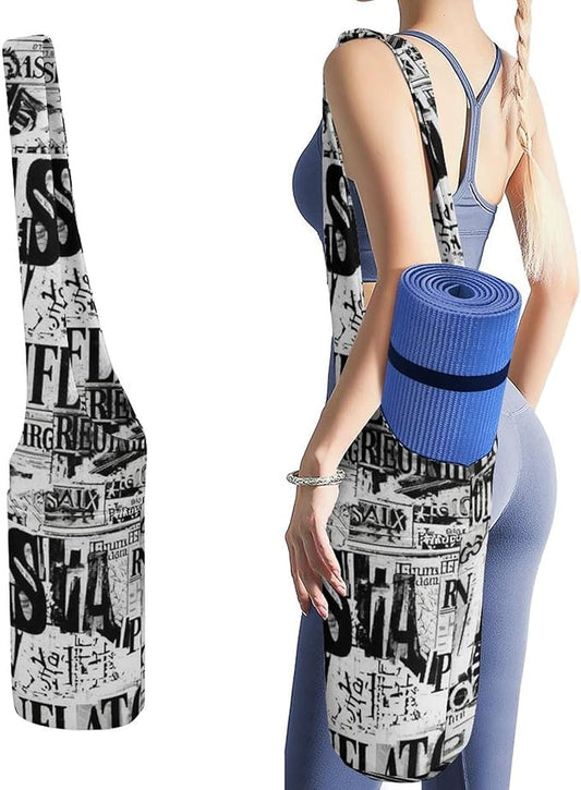 Aiyoolee Single Shoulder Yoga Mat Carrier Bag Portable Spacious with Pocket for Yoga Gym Fitness Travel