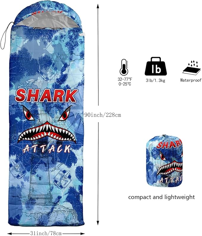 Sleeping Bags for Adults and Kids Camping Sleeping Bags for Girls and Boys Lightweight Waterproof Cold/Warm 3-Season Outdoor Travel with Compression Bags