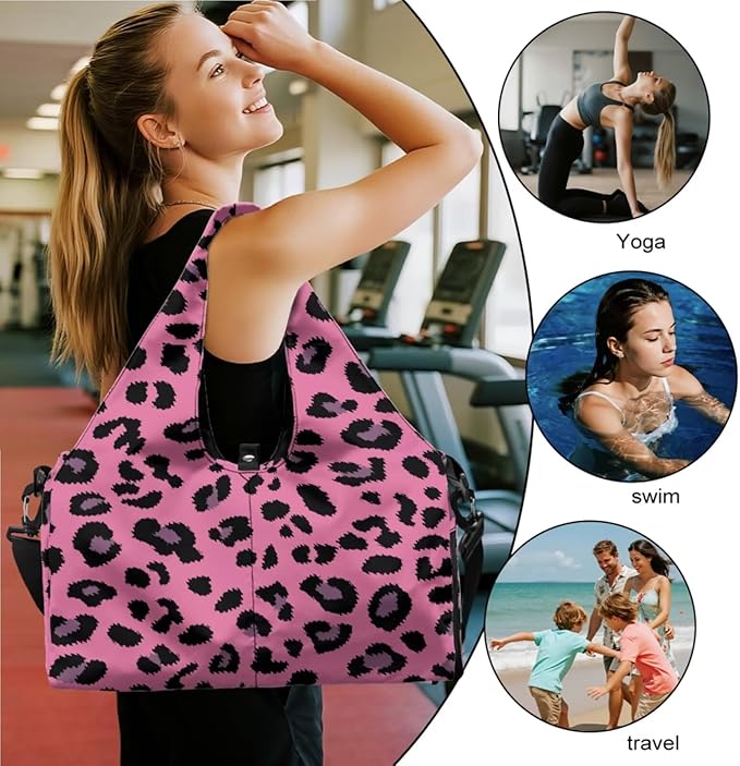 ZCFYGDX Yoga Gym Bag with Removable Adjustable Shoulder Strap, Shoe Compartment & Top Yoga Mat Holder 17.72x8.66x9.84in