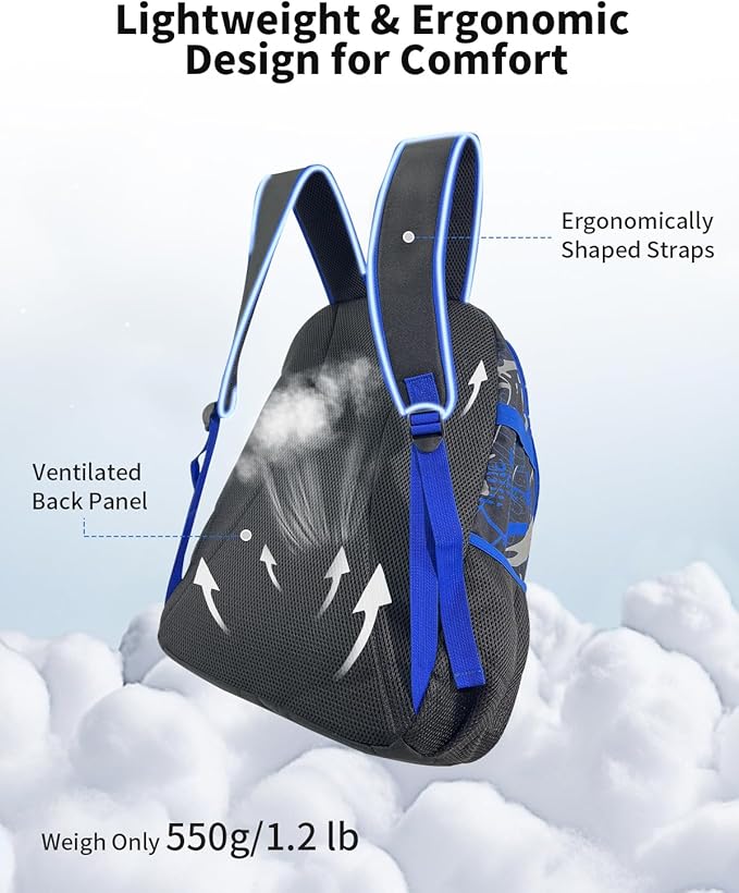 Youth Baseball Bag, Softball Bat Bag for Girls Boys & Adults, Kids Tball Backpack with Shoes Compartment, Large Capacity Equipment Backpack