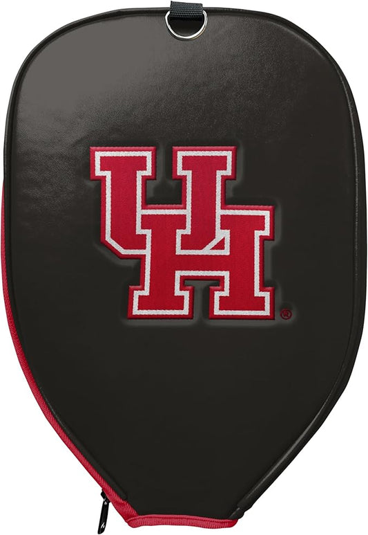 Officially Licensed Collegiate Pickleball Paddle Cover - Lightweight PU Leather Material - Durable Foam Interior Protection with Zippered Closure - Fits Most Paddles on the Market